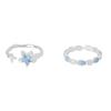 Nischen Damen Blauer Stern Verstellbarer Stapelbarer Mode Ring