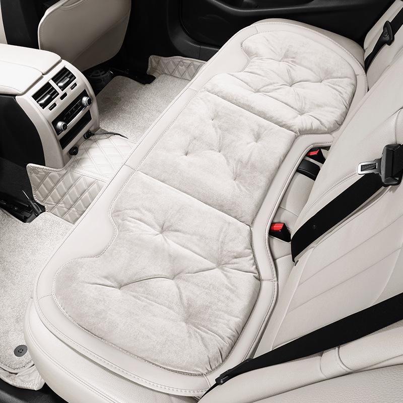 Plush Car Seat Cushion with Backrest - Thickened for Autumn/Winter Warmth