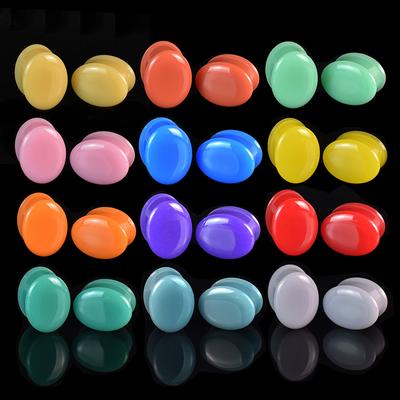 2pcs 8-30mm Colourful Oval Ear Gauges Tunnels Ear Plugs Stretcher Body Piercing Jewelry for Women Men