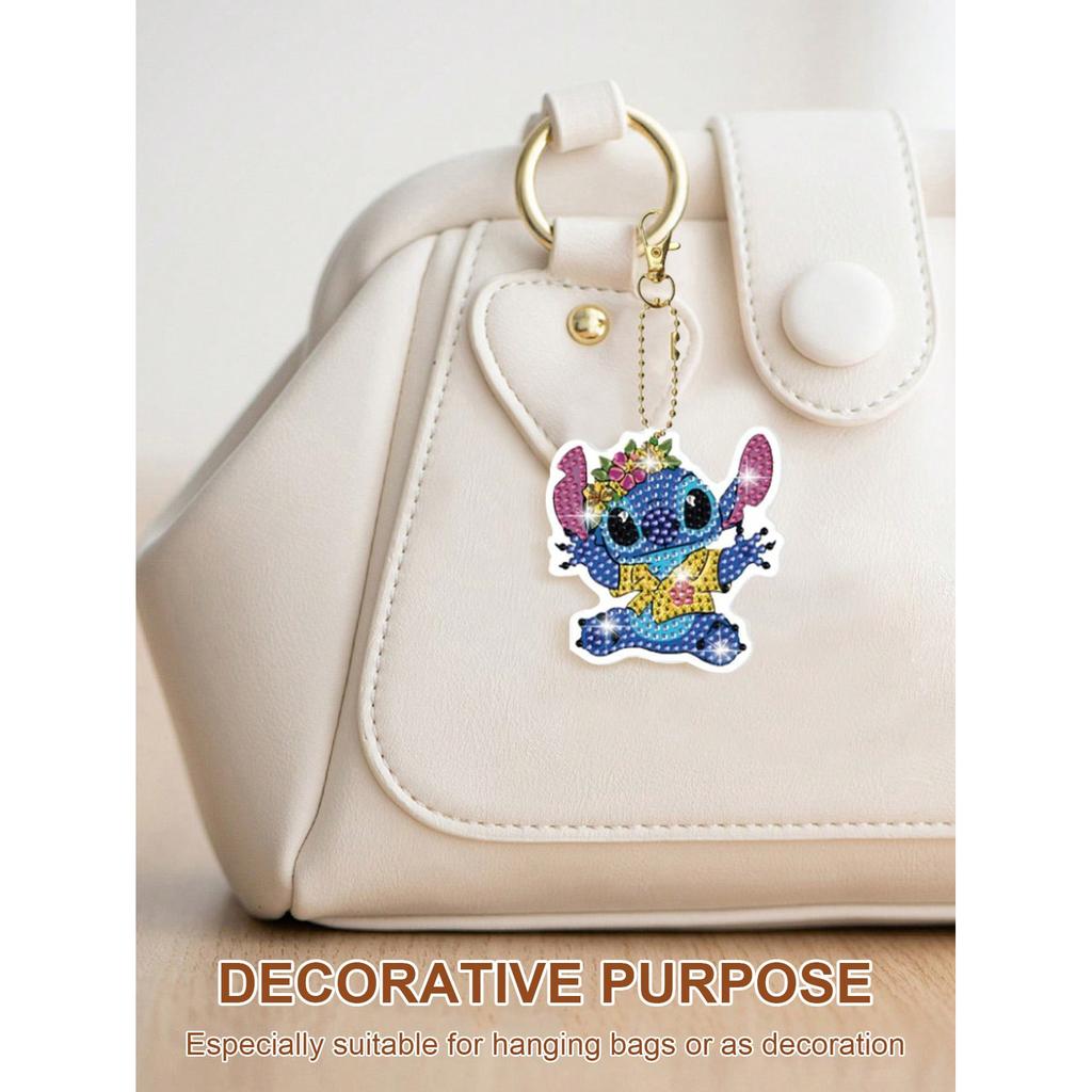 MINISO 5 Buc. Personaje de Desene Animate Pictură cu Diamante Breloc Acrilic Față-Verso DIY Cusătură Pictată cu Diamante Complete Pandantiv Diamant Desen Animat