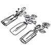 3Pcs Metal Vase Flowers Wall Art Elegant Prevent Rust Easy To Install Iron Flower Wall Art for