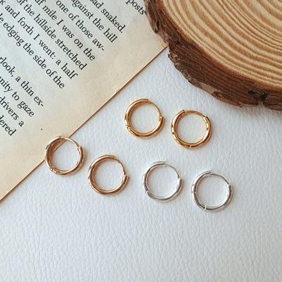 926 Silver Earrings, Daily 16K Gold Plated Basic Ring