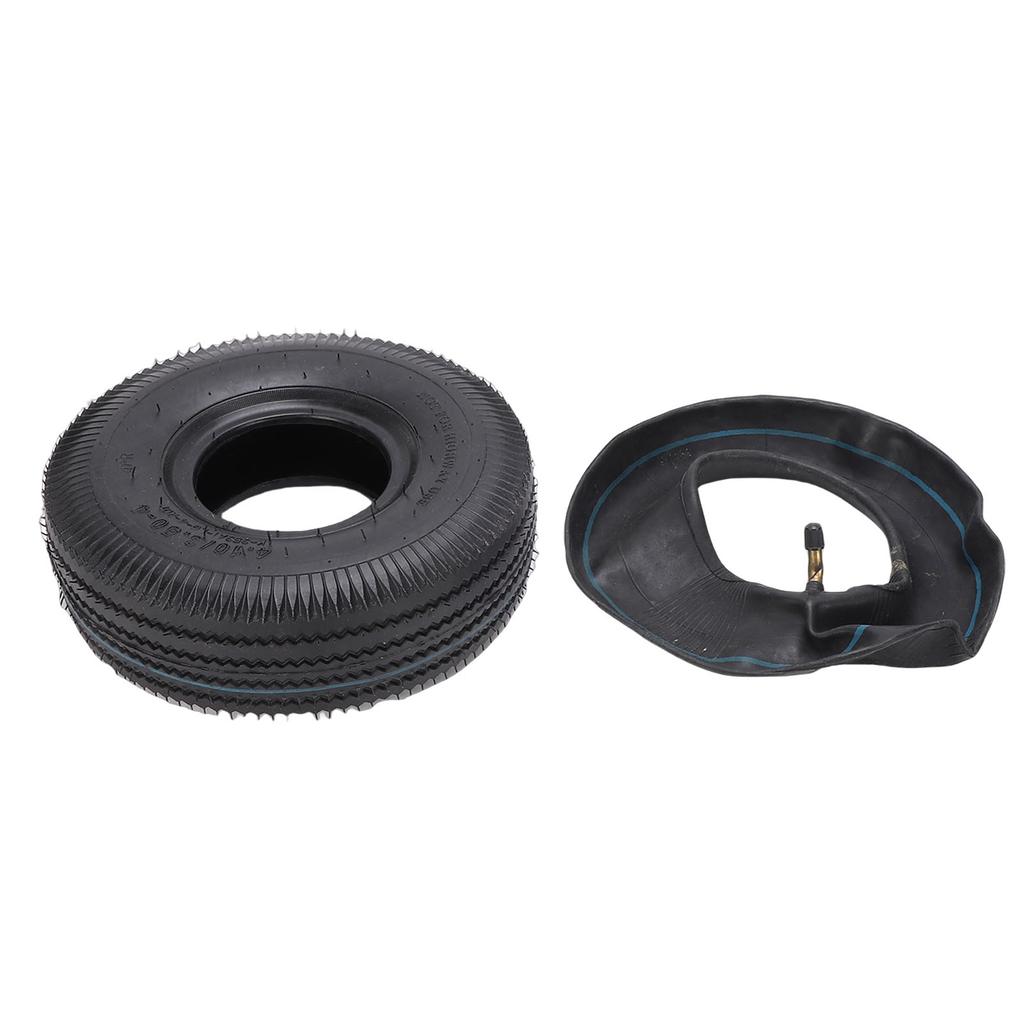 4.10 3.50 4 Tire and Inner Tube with Bent Valve for Lawn Mowers Garden Rototiller Snow Blower Hand Truck Wheelbarrow