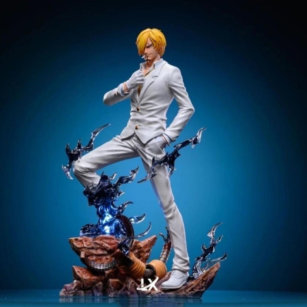 One Piece Sanji Dual Wings Anime Figure with 2 Heads GK Statue Model Toy 25cm