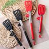 9/12 Inch Spatula Tongs with Stand Red Cooking Tongs Slotted Silicone Tongs for Kitchen Grilling BBQ Buffet Serving