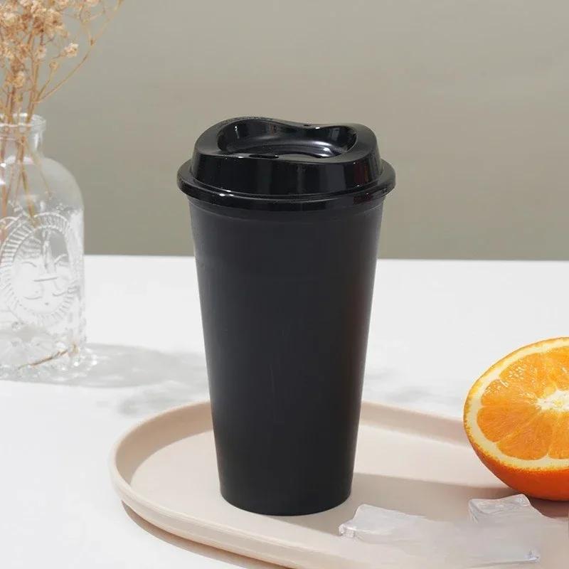 1pcs 475ml  Reusable Plastic Straw Cup 16OZ  Large Capacity Leakproof Travel Tumbler for Coffee Smoothie Home Birthday Party