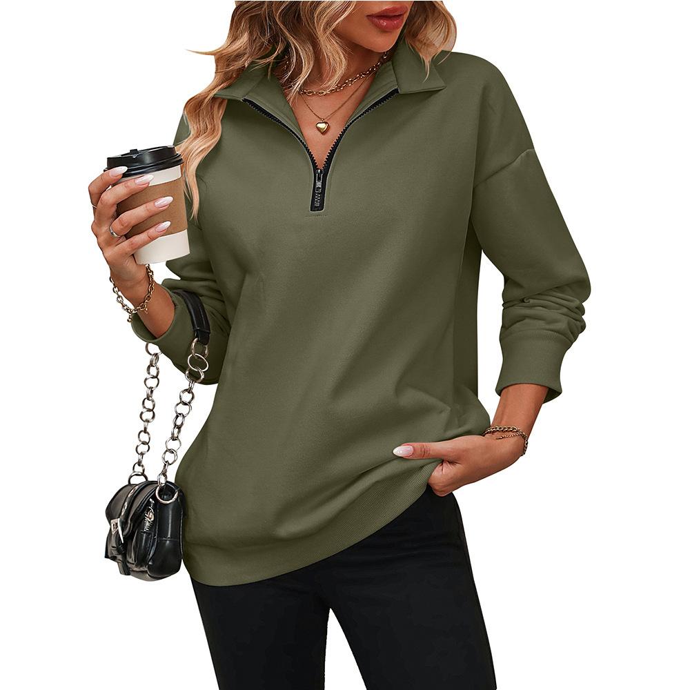 2026 Autumn and Winter New Women's Zipper Long Sleeve Sweatshirt Fashion Pullover Fleece Sweatshirt
