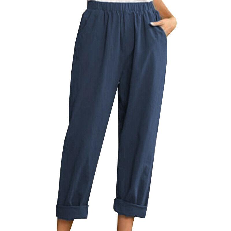 Buy Elastic Waist Cotton Linen Pants 