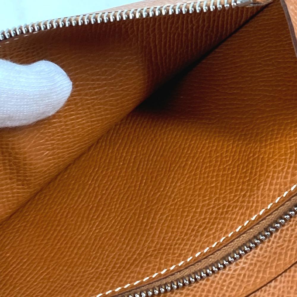 HERMES Zip Around Travel Case Azap combine Long wallet Long Wallet Leather Gold