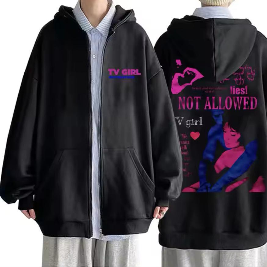 Retro Who Really Cares? Graphic Zipper Hoodie for Men Small чёрный