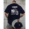 European Size 1983 Legendary Reissue, Vintage Year Commemorative Edition PrintedMen's Casual T-Shirt with Creative Pattern Design,Double-Sided Graphic