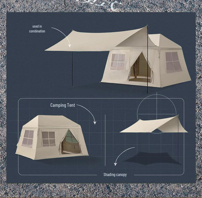 Automatic Two-in-One Inflatable Camping Tent with Awning