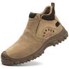 Big Size Men's Casual Steel Toe Caps Safety Boots Breathable Cow Suede Leather Working Shoes Tooling Security Chelsea Botas Male