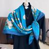 Lightweight 90x90cm Square Scarf Women Navy Style Sun Protection Silk-Like Feel Wear Chic Versatile Accessory