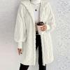 Women's Fashion Solid Color Long Sleeve Hooded Loose Fleece Jacket