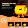 Pumpkin Night Lights Cute Soft Silicone Safe Lamp Timing Dimmable Bedside Decor Nightlight Cartoon Kids Halloween Birthday Gifts