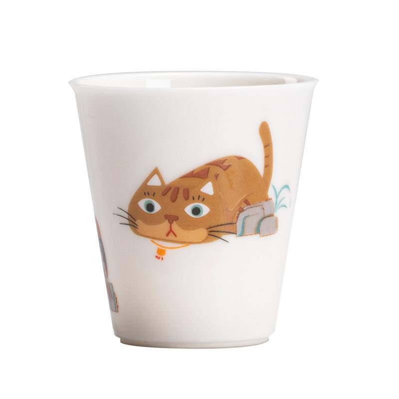 45ML Cat Tea Cup Gongfu Tea Set Smelling Cup Handmade Ceramic Zen Chinese Tea Ceremony