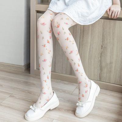 Pastel Floral Pantyhose Japanese Style Flower Pattern Sweet Stockings