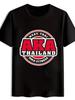 Men's Muay Thai MMA Kickboxing Gym T-Shirt with AKA Thailand Official Thai Boxing Logo - Breathable Training Tee Suitable for Combat Sports