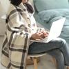 Plaid Blanket Wearable Blanket Thicken Flannel Blanket Lazy Home Shawl  Travel