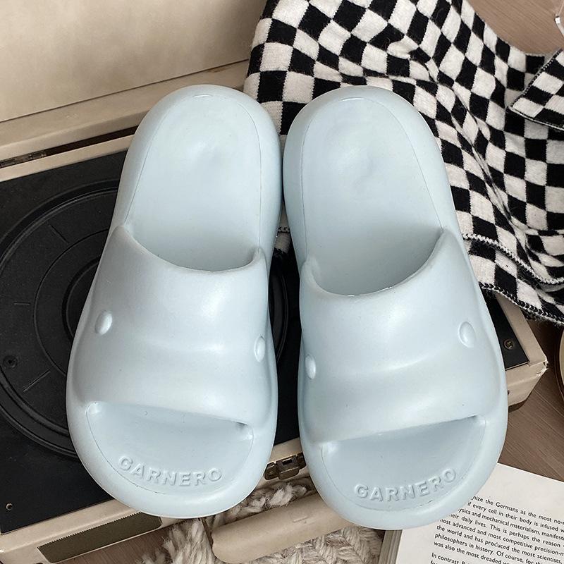 Fashion Women's Summer Slippers High-heeled Home Non Slip Sandals EVA Breathable Basic Bathroom Soft Indoor Beach Casual Flip Flops