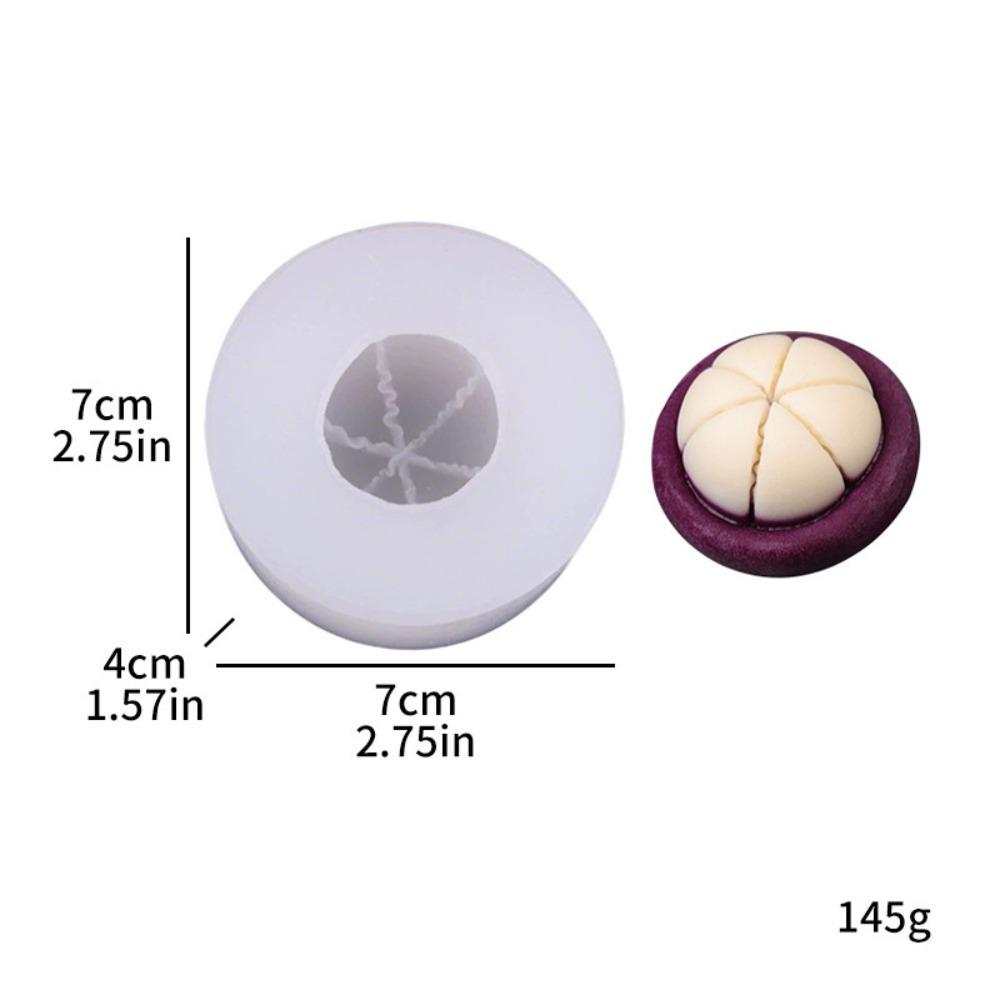 Simulation Mangosteen Silicone Mold DIY 3D Fruit Vegetable Scented Candle Mould White Baking Mold Chocolate Baking Decorative