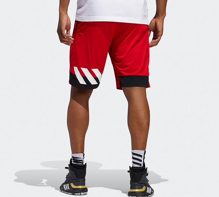 Adidas Basketball Shorts Men's Light Scarlet Moderate Straight Fit Pants ED8389