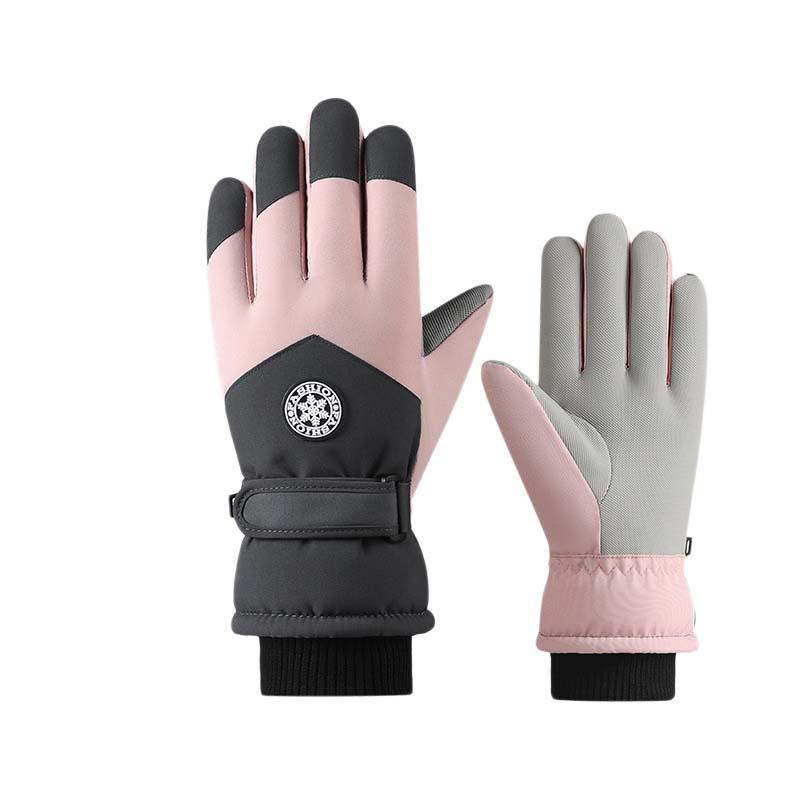 Unisex vinterskidhandskar: Vindtät, Vattentät, Fleecefodrad, Pekskärmskompatibel för Cykling eller Utomhusaktiviteter