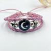 Luminous Sun & Moon Time Gem Unisex Vintage Leather & Beaded Bracelet