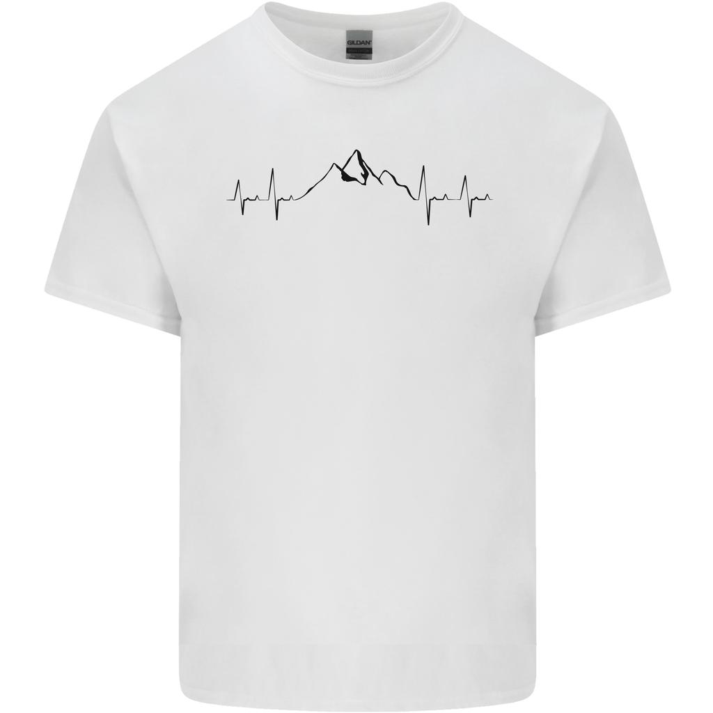 Mountain Ecg Hiking Trekking Climbing Pulse Unisexs Light Cotton Tshirt
