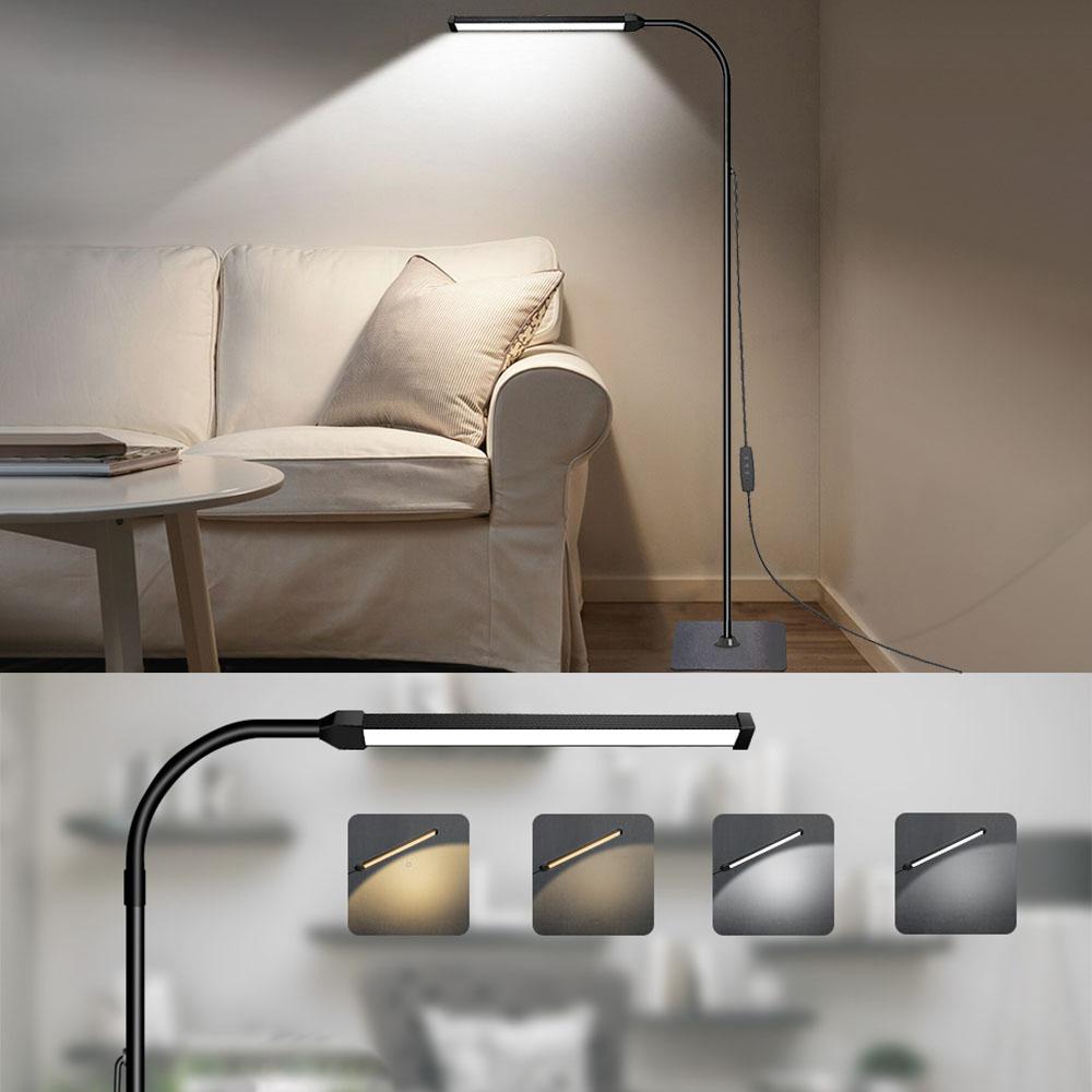 LED Floor Lamp For Living Room Adjustable Gooseneck Stand Light Dimmable Indoor Bedroom Standing Reading Light Office Decoration