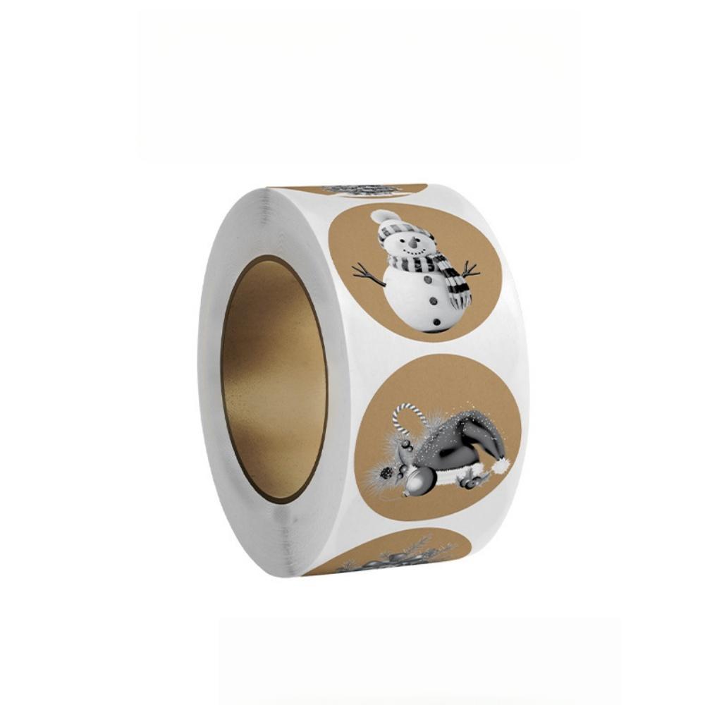 Round Christmas Stickers Christmas Theme Stickers For Cookie Bags Party Supplies Candy Bags