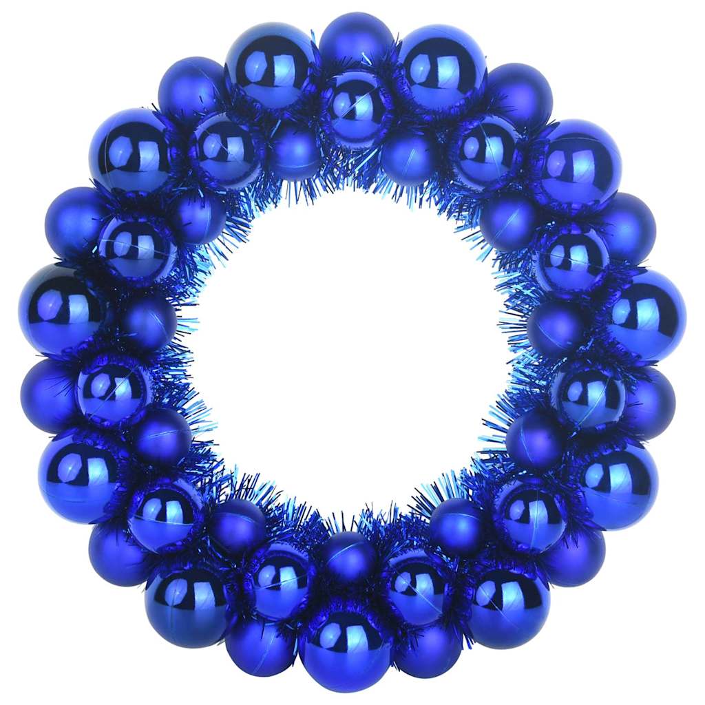 Christmas Ball Wreaths 2 pcs Blue 33 x 33 x 7 cm Polystyrene