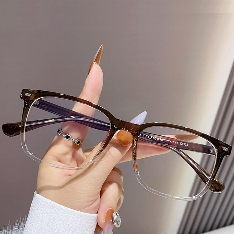 Neue ultraleichte TR90 Blaulichtfilter Lesebrille Mode Transparent Computer Optische Alterssicht Brille