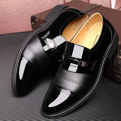 Classic Leather Shoes for Men Slip On Pointed Toe Oxfords Formal Wedding Party Office Business Casual Dress Shoes for Male 2024