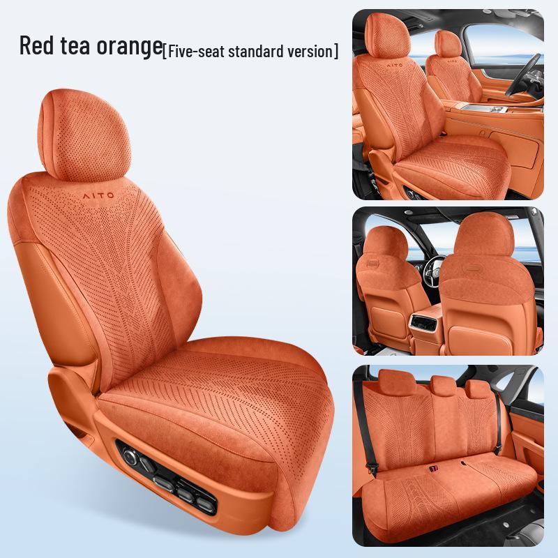 AITO M7 Car Seat Cushion, Universal All-Season Suede Saddle Pad for Six-Seater Vehicles