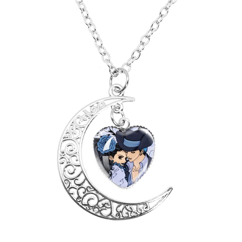 Anime Paradise Kiss Yukari Hayasaka Miwako Sakurada The Moon Necklace Glass Heart Shape Pendant Necklace Jewelry Charm Fans Gift