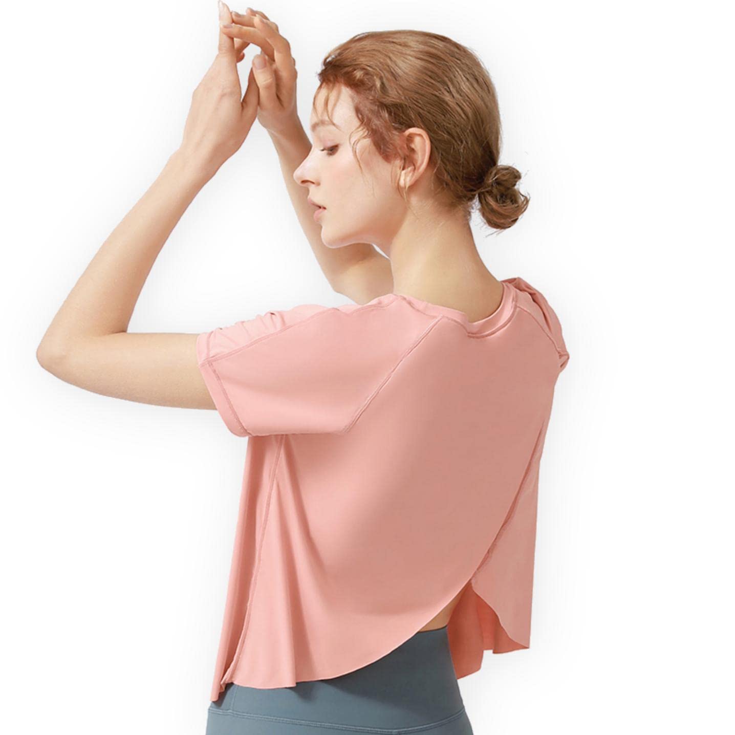 

MORGEN SKY Практичные шорты Элегантная Летняя Йога УФ YJ40 Футболка, Рукав, Носить, Влагоотводящая, Быстросохнущая, Охлаждающая, Защита, UPF15, Эластичная,