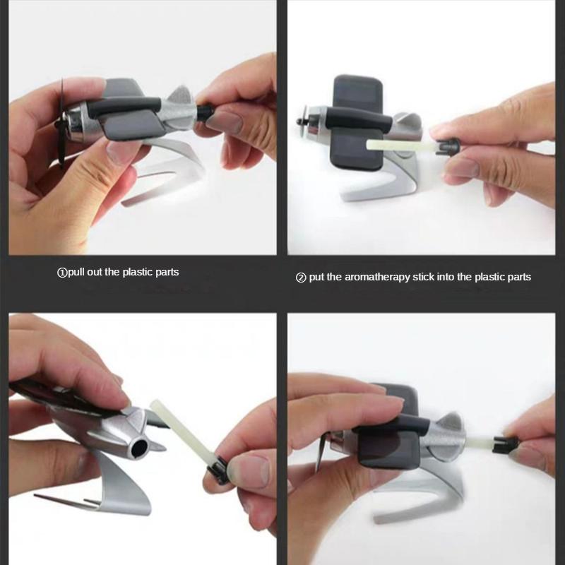 Car Air Freshener Smell In The Styling Solar Airplane Model Center Console Decoration Auto Fragrance Air