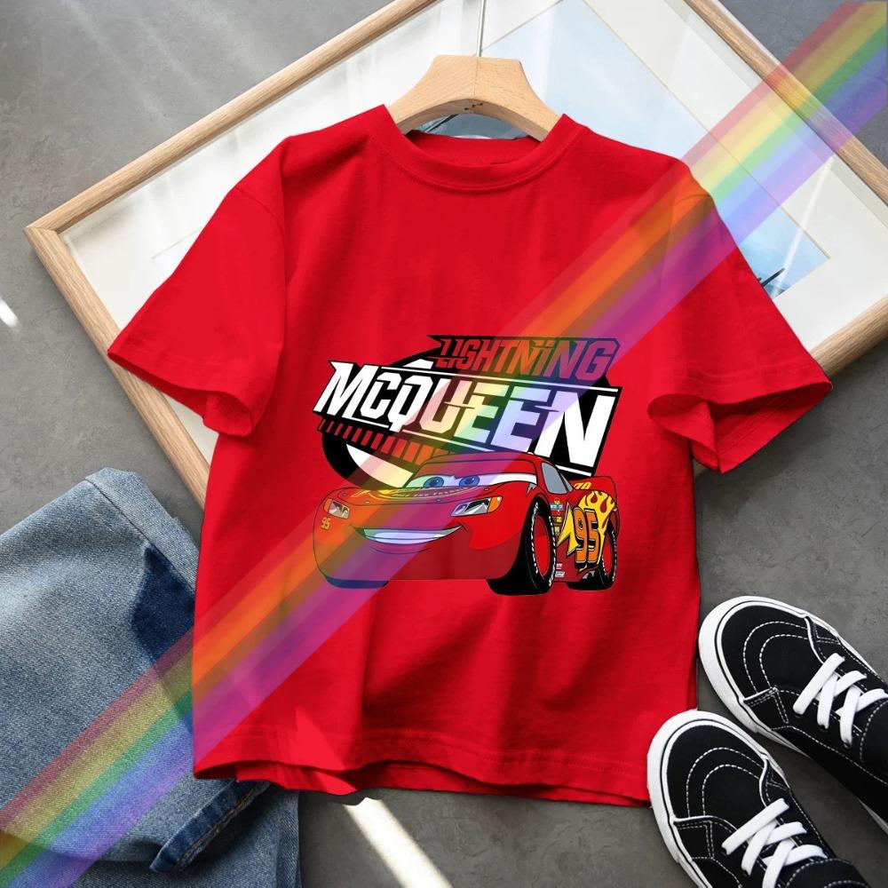 Hot Sale Car Pixar Lightning McQueen Print Cute Kids T-Shirts Girls Clothes Baby Boys Short Sleeve T Shirt Summer Children Tops