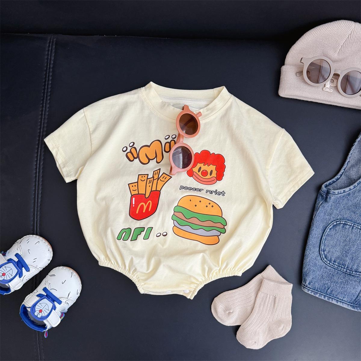 

Lebinjia Модний дитячий ромпер-трикутник клоуна з гамбургером для немовлят і малюків 0-3 months 12 lbs