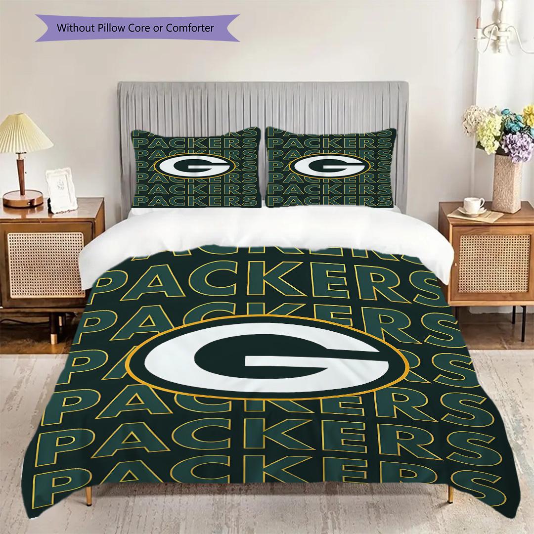

Green Bay Packers Pattern Bedding Quilt Set Quilt Cover Pillowcase Home Decoration Birthday Gift (1 * duvet cover + 2 * pillowcase, without core) 135x200cm