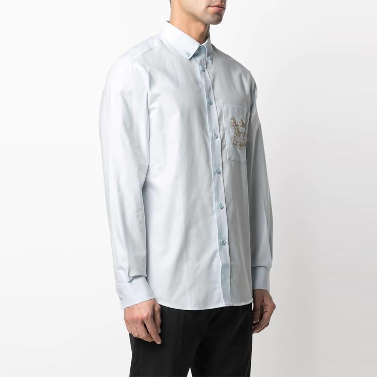 Burberry Shirts Men's Blue Pointed Collar Moderate Other 80367561