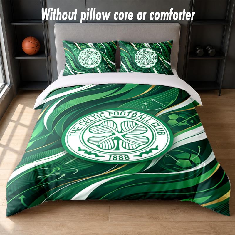Set Biancheria da Letto Design Celtic FC 1 Copripiumino + 2 Federe Morbido Traspirante Biancheria da Letto per la Casa