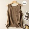Linen Cotton Suspender Vest: Women's Loose Summer Base Layer Top