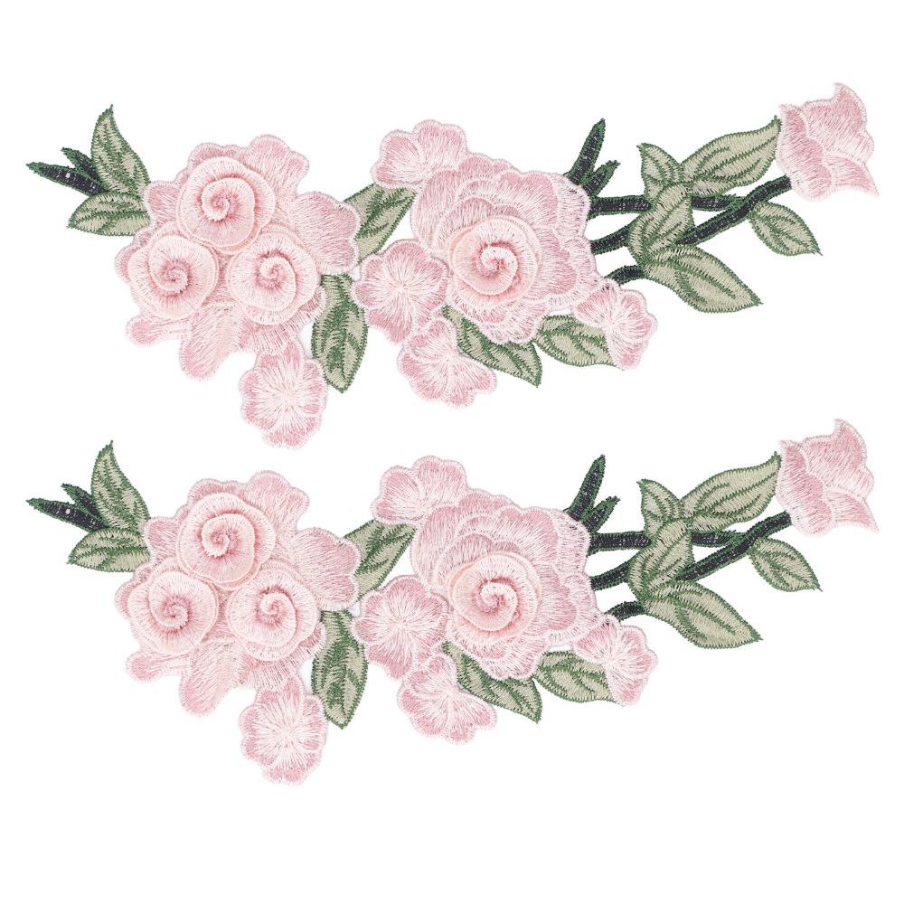 2pcs Flower Design DIY Clothing Accessories Cotton Flower Cotton Patch Unique Iron-On Patch  Vests