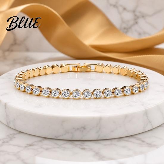 Women Bracelet Bracelet Sparkling Cubic Zirconia Inlaid with Alloy Plating