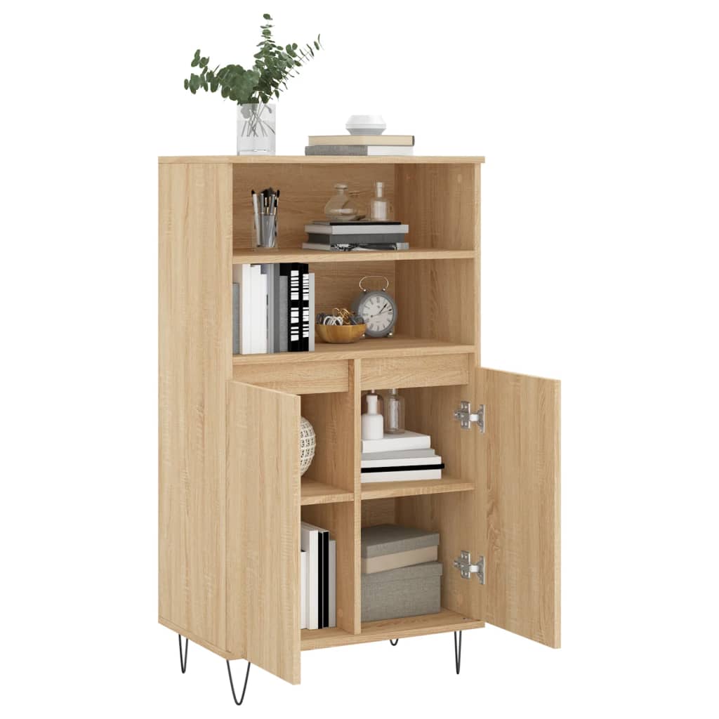 Highboard in Sonoma Oak Finish 60 x 36 x 110 cm engineered wood