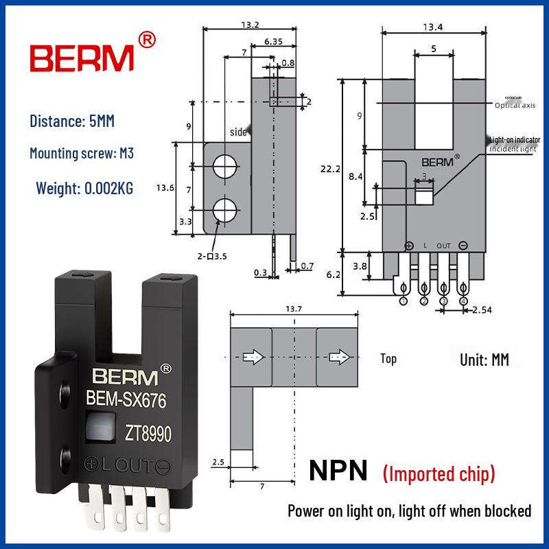 U-förmiger induktiver photoelektrischer Sensor EE-SX670/671/672A/673/674 mit Endschalter (NEIN, ES)