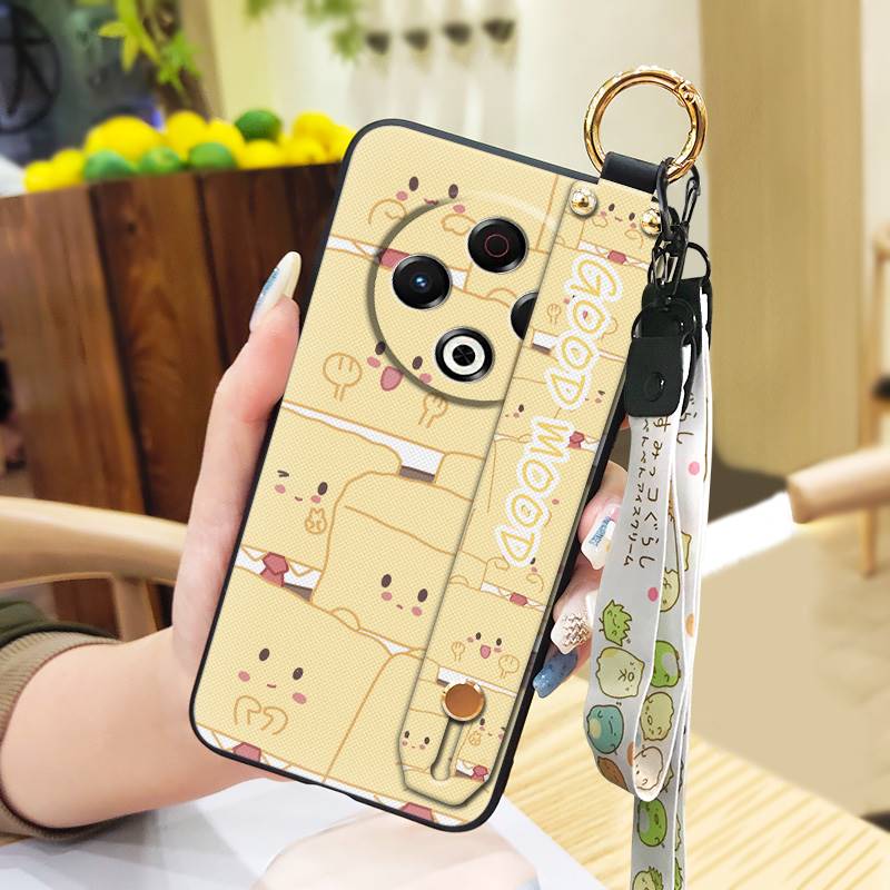 Lanyard Back Cover Phone Case For Tecno Spark30 4G/KL6 Phone Holder Dirt-resistant Anti-dust Fashion Design Durable Cute